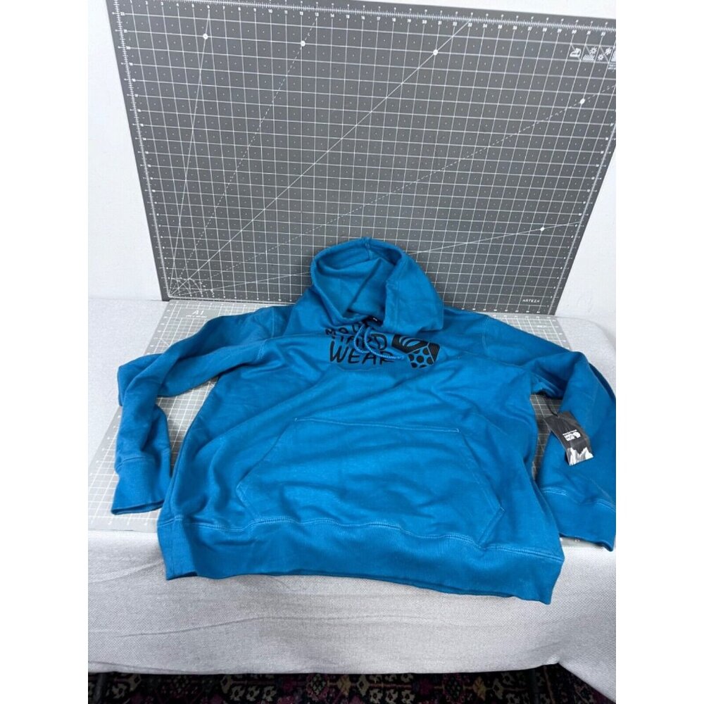 Mountain Hardwear Men's MHW Logo Hoodie Sz. M Blue Cotton Blend New NWT - Picture 2 of 7